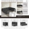 Modular Sectional Reversible U Shaped Couch Set, Free Combination Minimalist Style, Oversized 8 Seat Convertible Sofa - Gray - Image 15