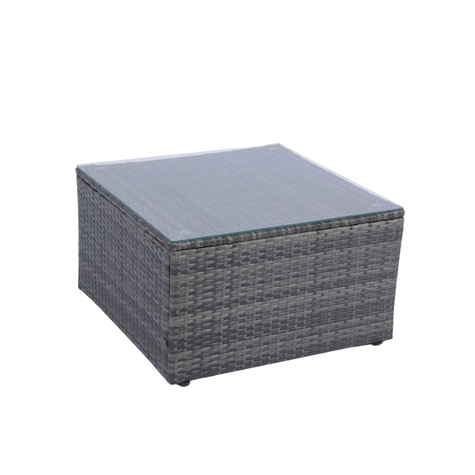 5 Pieces Rattan Sectional Outdoor Furniture Cushioned U Sof Set With 2 Pillow - Gray / Black - Image 8