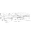 Modern Velvet L Shaped Sectional Cloud Sofa Convertible 4 Seater Modular Couch With Pillows - Gray - Image 8
