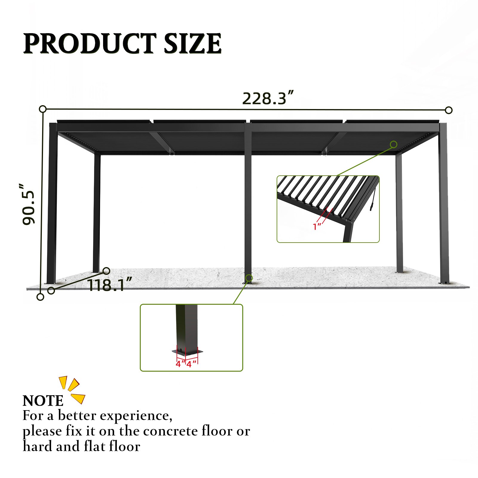 Louver Pergola Steel Louvers & Frame - Black - Image 10