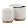 Marla - Contemporary, Nesting Ottoman Set - Natural / Cream - Image 2