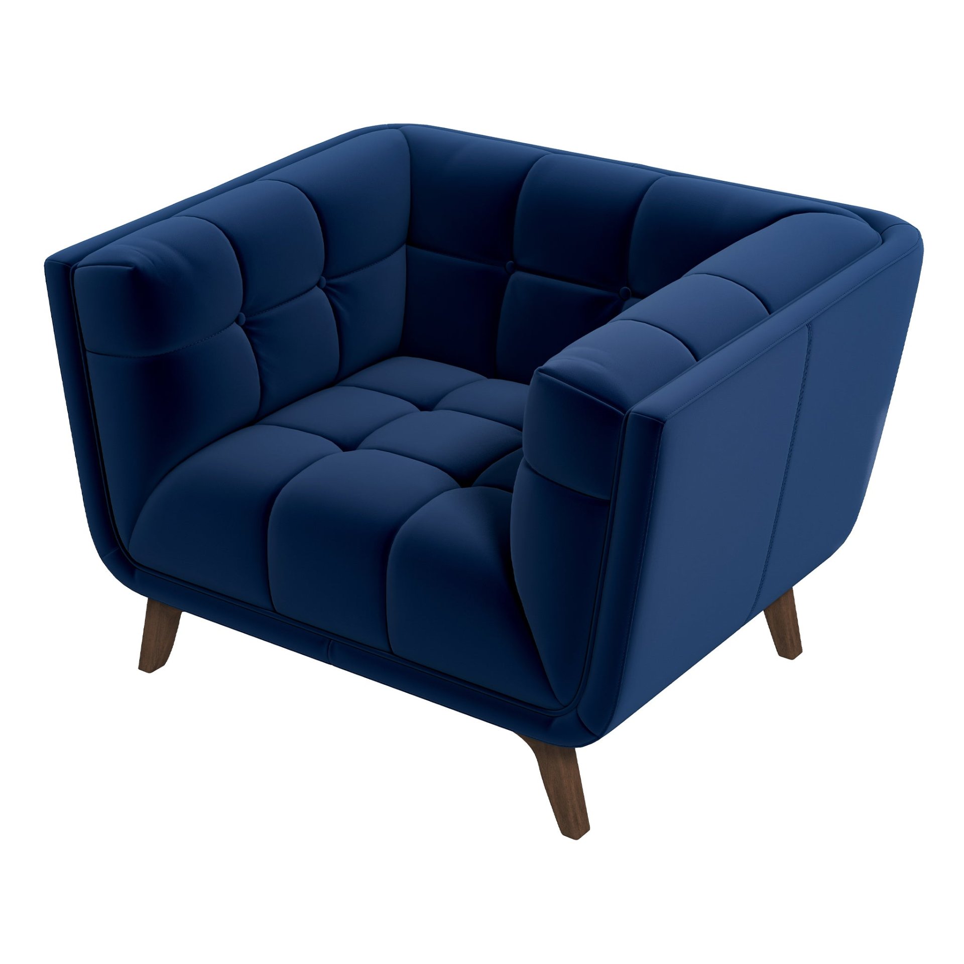 Addison - Velvet Lounge Chair - Dark Blue - Image 11