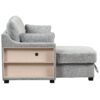 Pull Out Sleeper Sofa L-Shaped Couch Convertible Sofa Bed With Storage Chaise, Storage Racks And USB Ports - Light Gray - Image 15