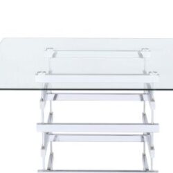 Nadie - Clear Glass Top Counter Height Table - Chrome