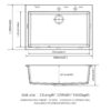 Quartz Kitchen Sink 33 X 22" Granite Composite Drop In Kitchen Sink - White - Image 3