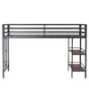Adam - Junior Twin Loft Bunk Bed With Cinnamon Wood Shelf - Black - Image 3