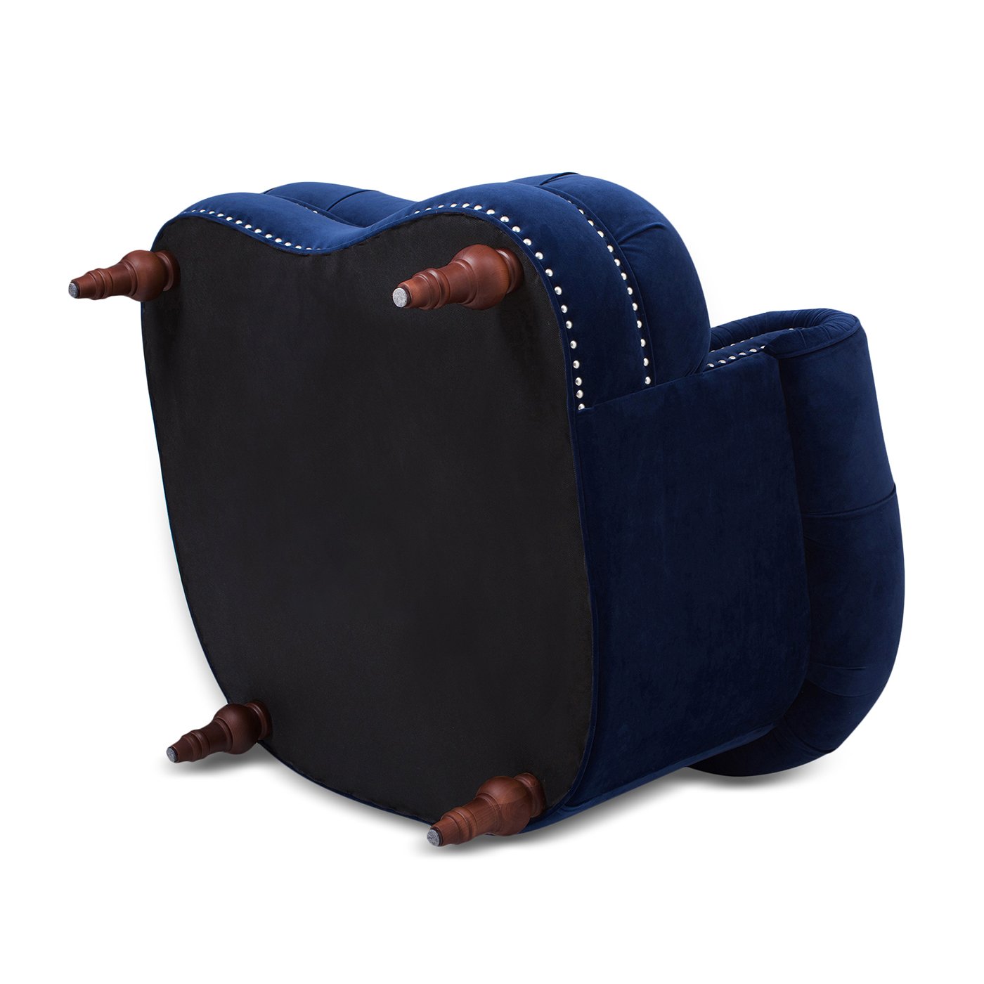 La Rosa - Victorian Tufted Upholstered Accent Chair - Navy Blue - Image 11