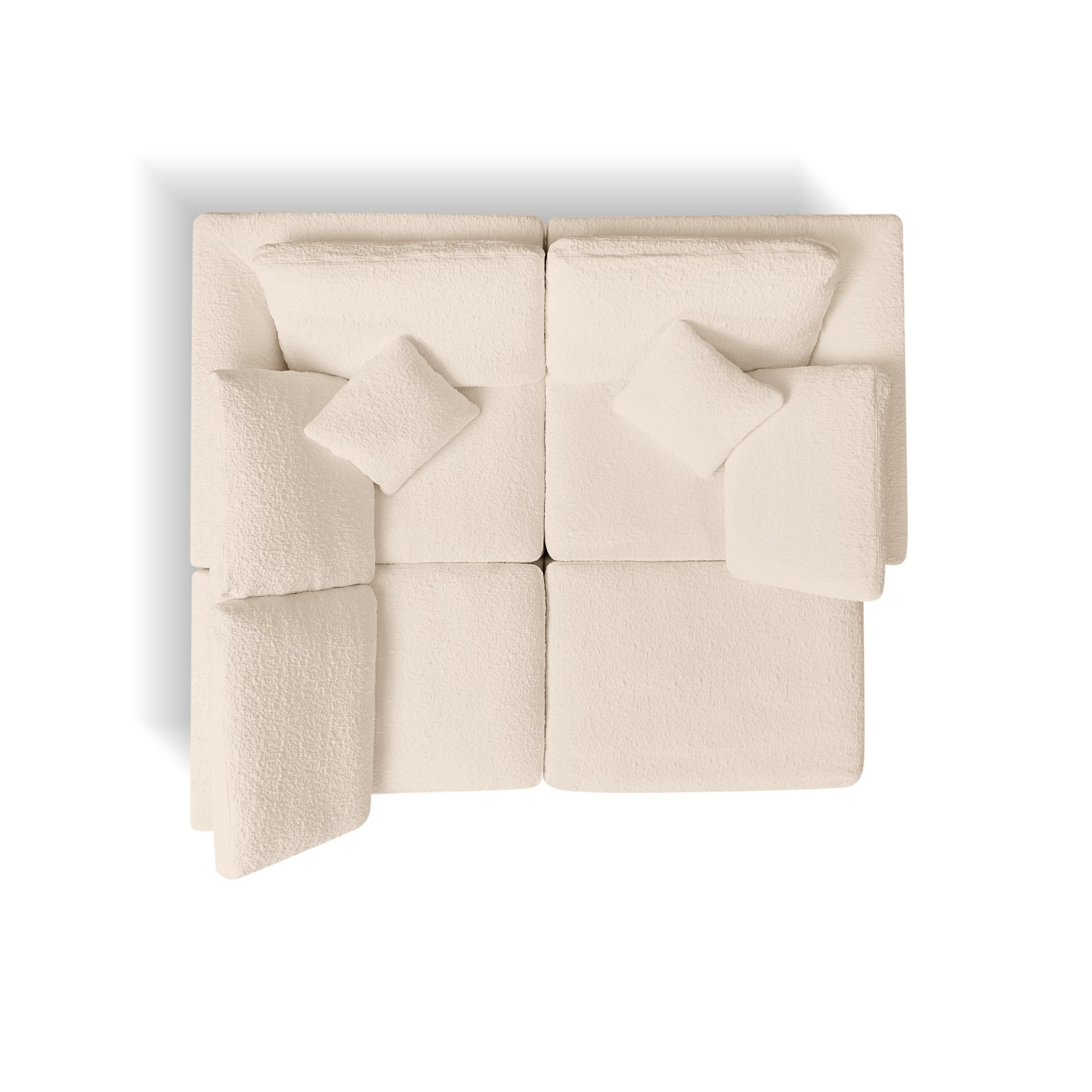Cloud L Shape Modular Sectional Sofa With Ottoman, 3 Seater Convertible Couch - Beige - Image 15
