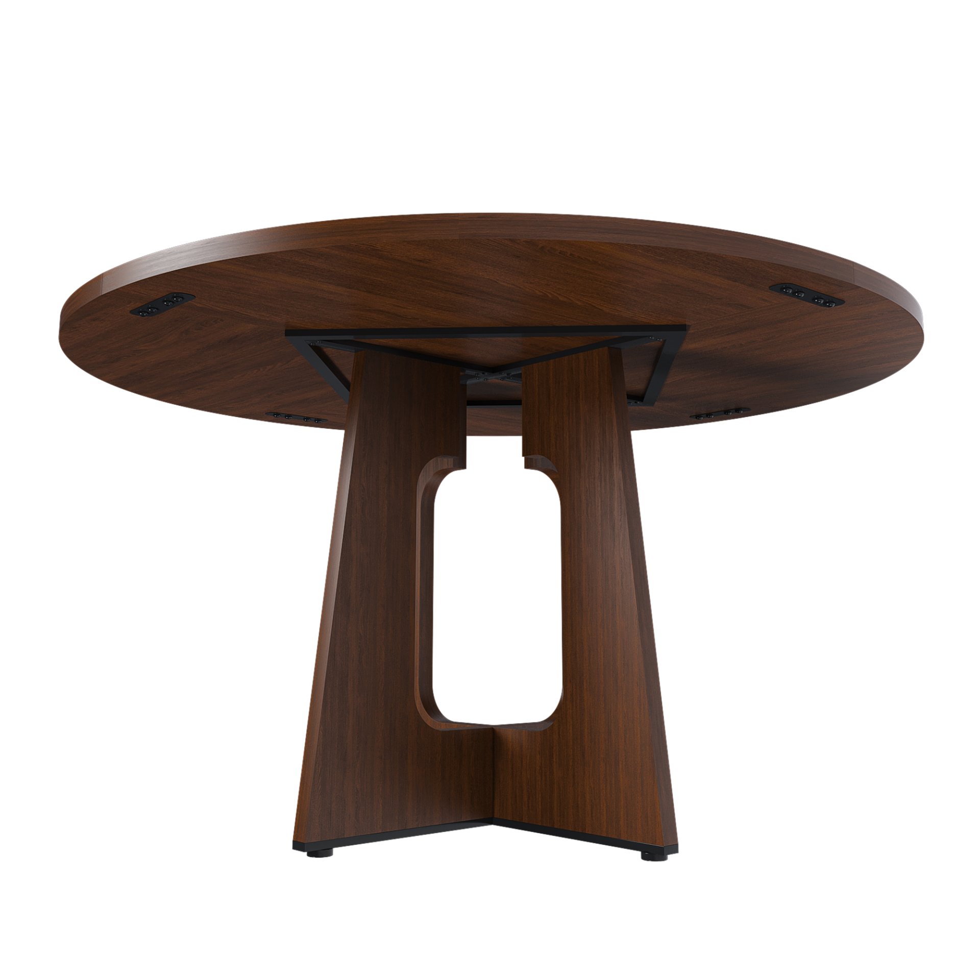 Spiced Round Dining Table For 4 - Walnut - Image 7