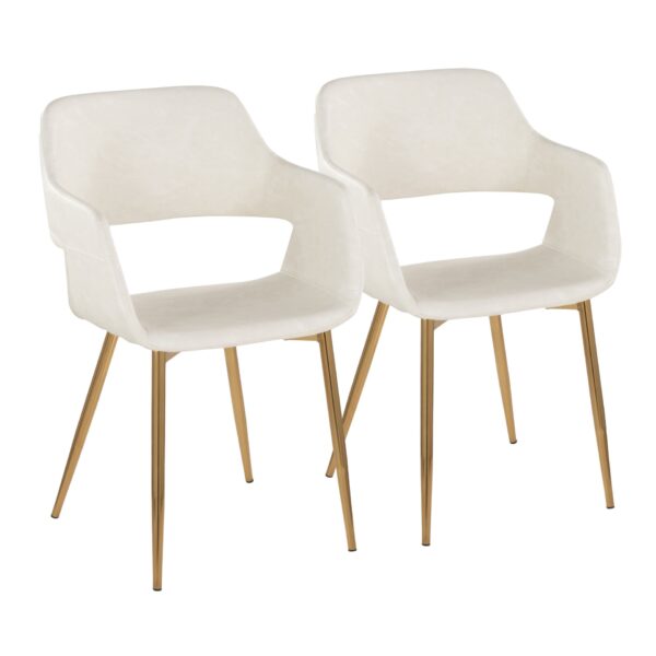 Margarite - Contemporary Dining / Chair (Set of 2) - Gold / Cream