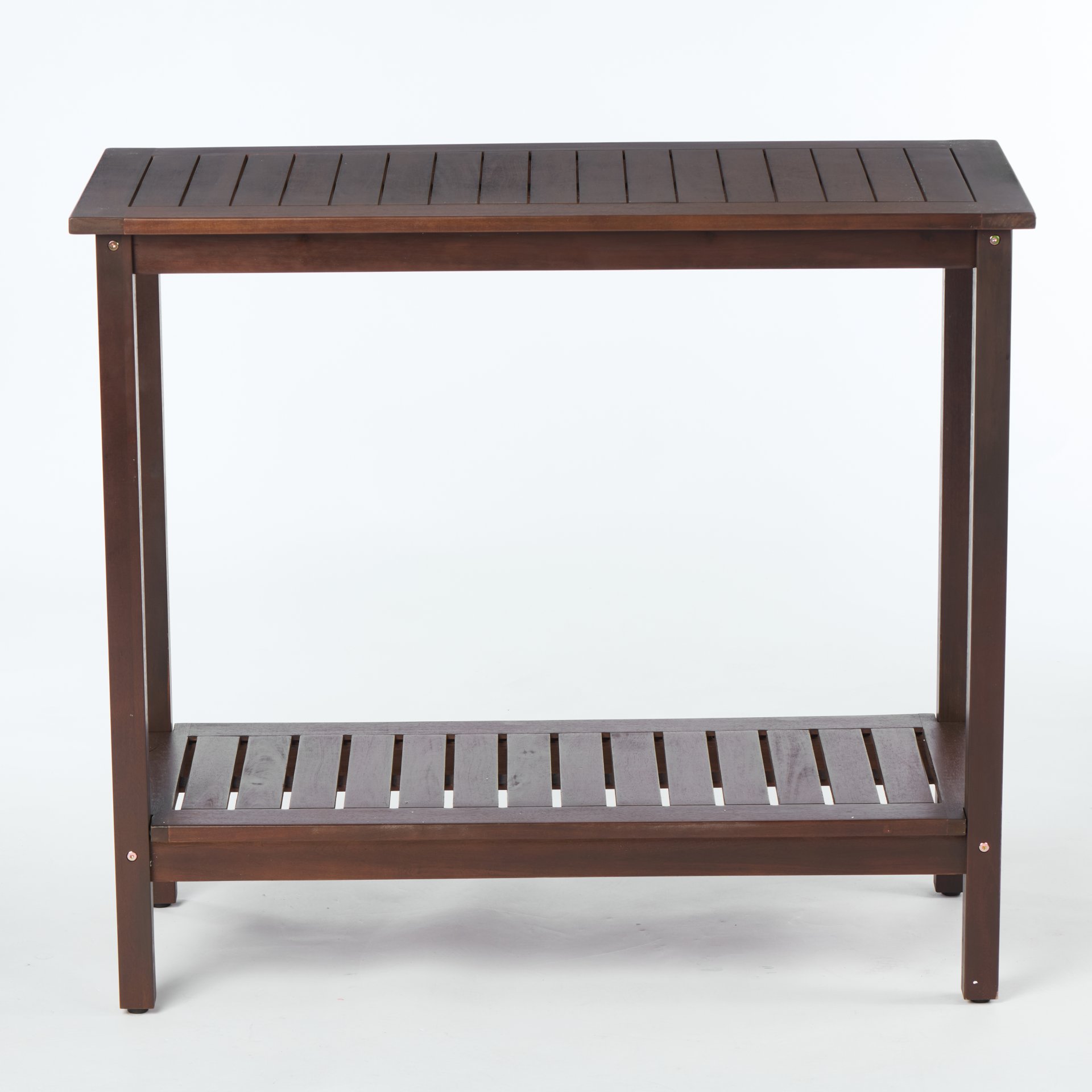Workstation For Garden Balcony Garage, Acacia Console Potting Table - Brown - Image 6
