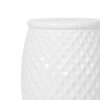 Glazed Ceramic Drum Stool Indoor / Outdoor Side Table Ceramic - White - Image 14