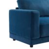 Modern Square Arm Sofa With Soft Velvet Upholstery, Deep Cushions, Sturdy Legs - Navy Blue - Image 16