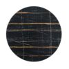 Marble Printed Round Dining Table - Black Columnar Base With Gold Annulus Not Including Chairs - Black - Image 5