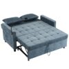 Loveseat Sofa Pull Out Sofa Bed Sleeper Sofa With A Reversible Backrest Cushion, Side Pockets, 2 USB Ports And A Phone Holder For Living Room - Blue - Image 20