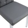 Armless Dining Chairs, Grid And Buckle Design Of The Back (Set of 4) - Gray - Image 12