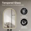 Modern Arched LED Bathroom Mirror With Time And Temperature Display, Anti Fog, Dimmable Light - Black - Image 10
