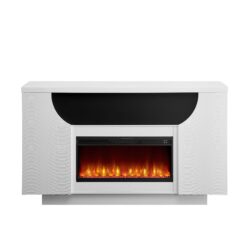 Aurora - Fireplace TV Lift With Adjustable Temperature And LED Colors - White