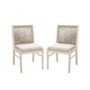 Cordoba - Dining Chair (Set of 2) With Acacia Wood Frame And Water Repellent Fabric - Beige / Yellow - Image 4