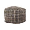 Koki - Handcrafted Fabric Pouf Recycled Denim And Paper Chindi - Khaki - Image 4