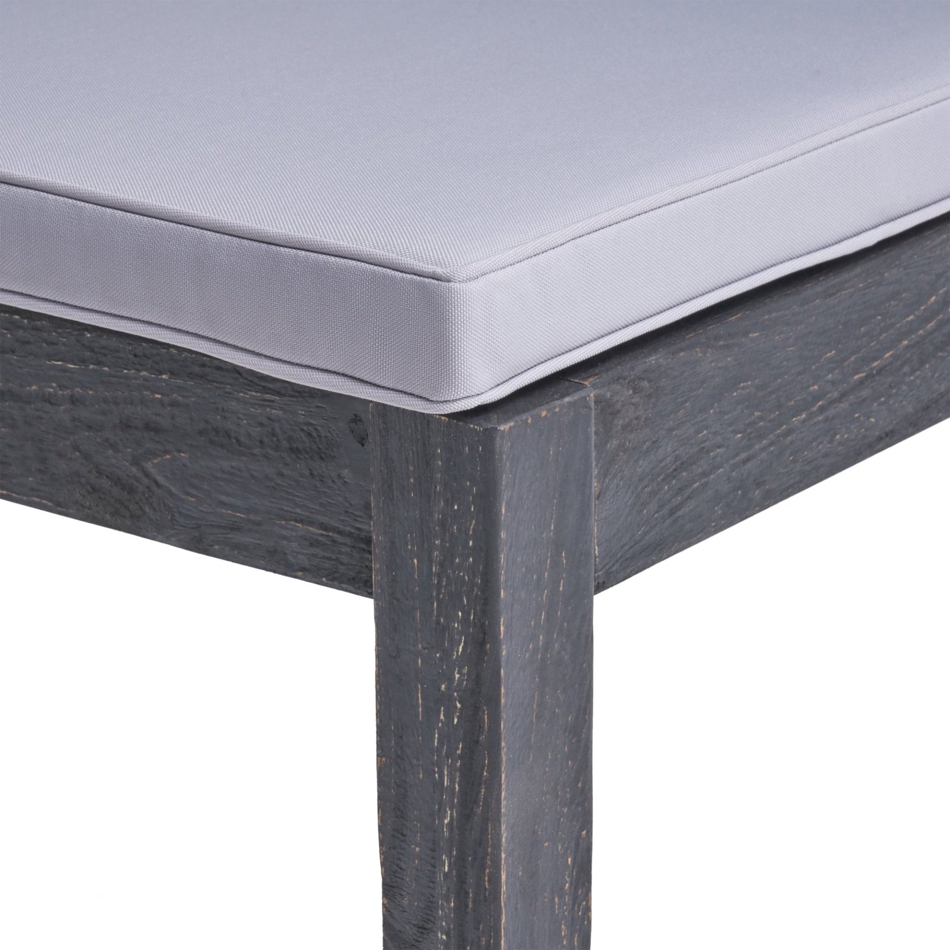 Outdoor 6 Seater Dining Set With Bench - Dark Gray / Light Gray - Image 16