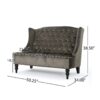 Nurturing - Upholstered Loveseat With Wing Back And Diamond Tufting - Gray - Image 3