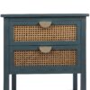 2 Drawer Side Table - Natural Rattan - End Table - Suitable For Bedroom, Living Room, Or Study - Green - Image 20