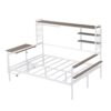 Full Size Daybed With Movable Desk, Grid, Shelves And Clothes Hanger - White - Image 4