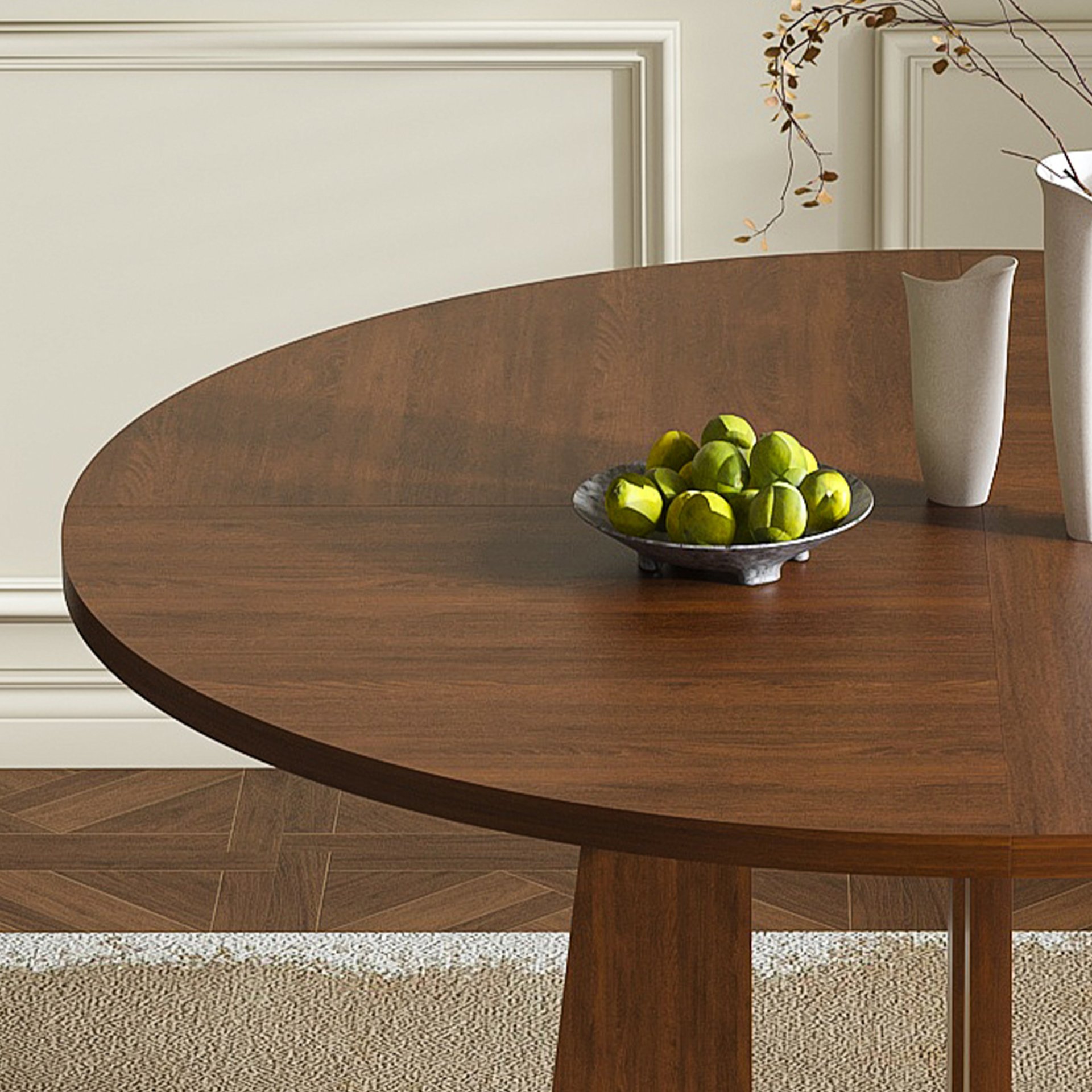 Spiced Round Dining Table For 4 - Walnut - Image 15