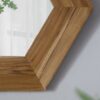 Hexagon Mirror With Natural Wood Frame, Wall Decor For Living Room Bathroom Hallway - Natural - Image 5