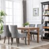Ultra Side Dining Chair,Thickened Fabric Chairs With Neutrally Toned Solid Wood Legs, Bronze Nail Head (Set of 2) - Gray - Image 13