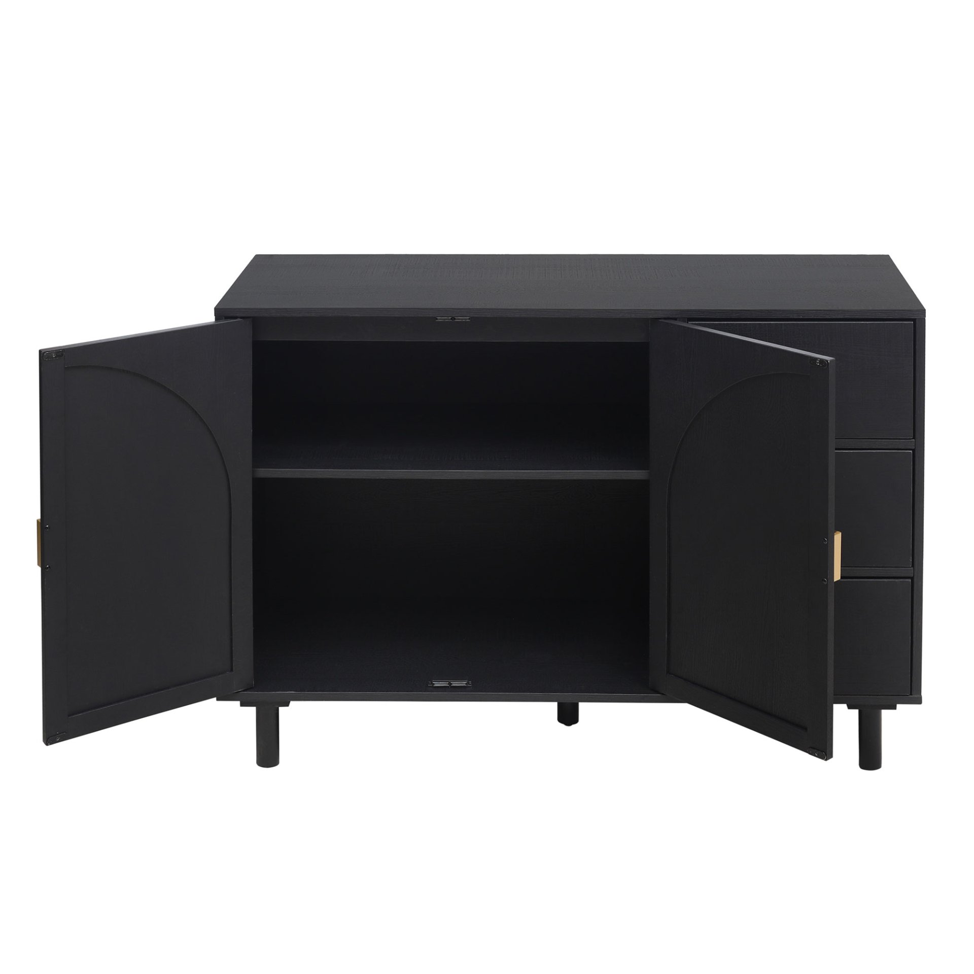 2 Door, 3 Drawer Cabinet, Suitable For Bedroom - Black - Image 13