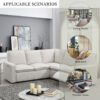 Power Recliner Chair Home Theater Seating Soft Chair With USB Port For Living Room, Bedroom, Theater Room - Beige - Image 7