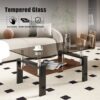 Modern Rectangular Coffee Table With Tempered Glass Top Layer - Gray - Image 10