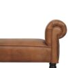 Buffalo - Leather Rolled Arms Bench - Brown - Image 5
