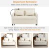 Loveseat Sofa Pull Out Sofa Bed Sleeper Sofa With A Reversible Backrest Cushion, Side Pockets, 2 USB Ports And A Phone Holder For Living Room - Beige - Image 8