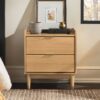 Mid Century Modern 2 Drawer Nightstand - Natural Pine - Image 4