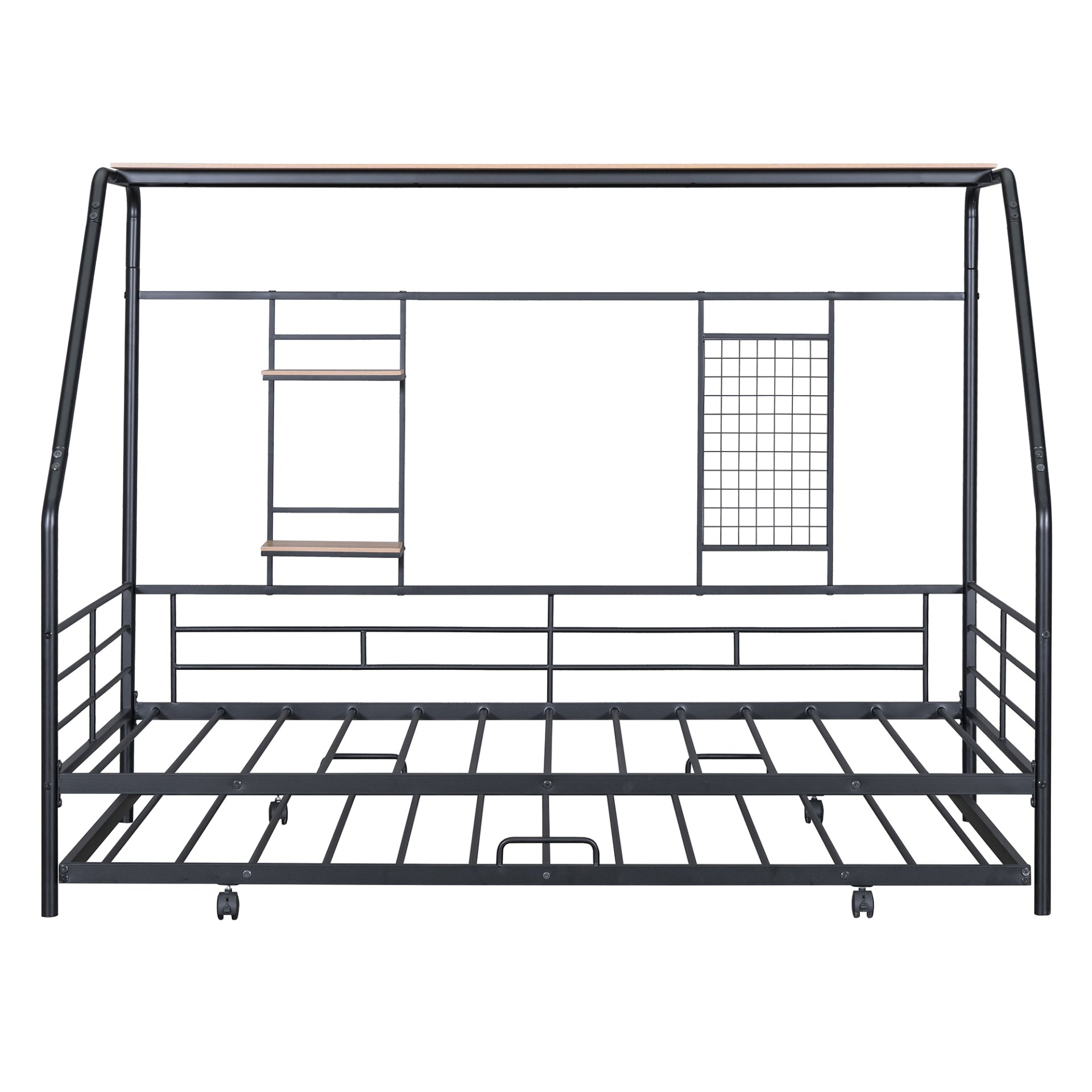 Twin Size Playhouse Design Bed With Trundle - Black - Image 9