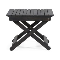 Outdoor Folding Wooden Side Table - Dark Gray