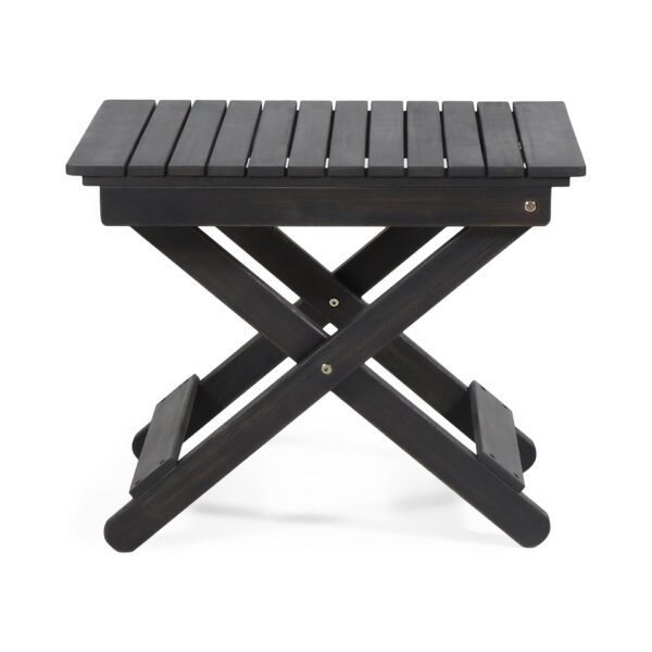 Outdoor Folding Wooden Side Table - Dark Gray