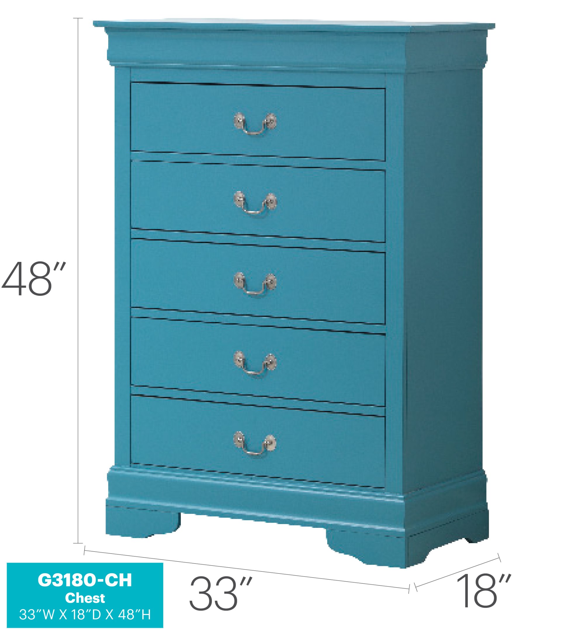 Traditional Style Storage Chest - Teal - Image 8