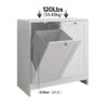 Tilted Laundry Hamper With Removable Basket, Hidden Laundry Hamper, Bathroom Storage Cabinet, Free Standing Organizer - White - Image 4