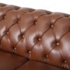 Comfy 3 Seat Sofa With Wooden Legs, Retro Style For Living Room And Study - Light Brown - Image 7
