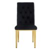 Modern Velvet Dining Chairs (Set of 2) With Metal Legs For Kitchens And Conference Rooms - Black / Gold - Image 11