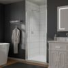Semi-Frameless Pivot Shower Door In Chrome With Clear Glass - Chrome - Image 4