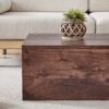 Luxurious Wood Grain Coffee Table With Fashion Texture Design - Walnut - Image 7