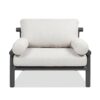 Zara - Dowel Frame Bolster Patio Deep Seating Armchair, Axroma Olefin - Wheat Beige - Image 3