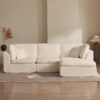 Cloud L Shape Modular Sectional Sofa With Ottoman, 3 Seater Convertible Couch - Beige - Image 10