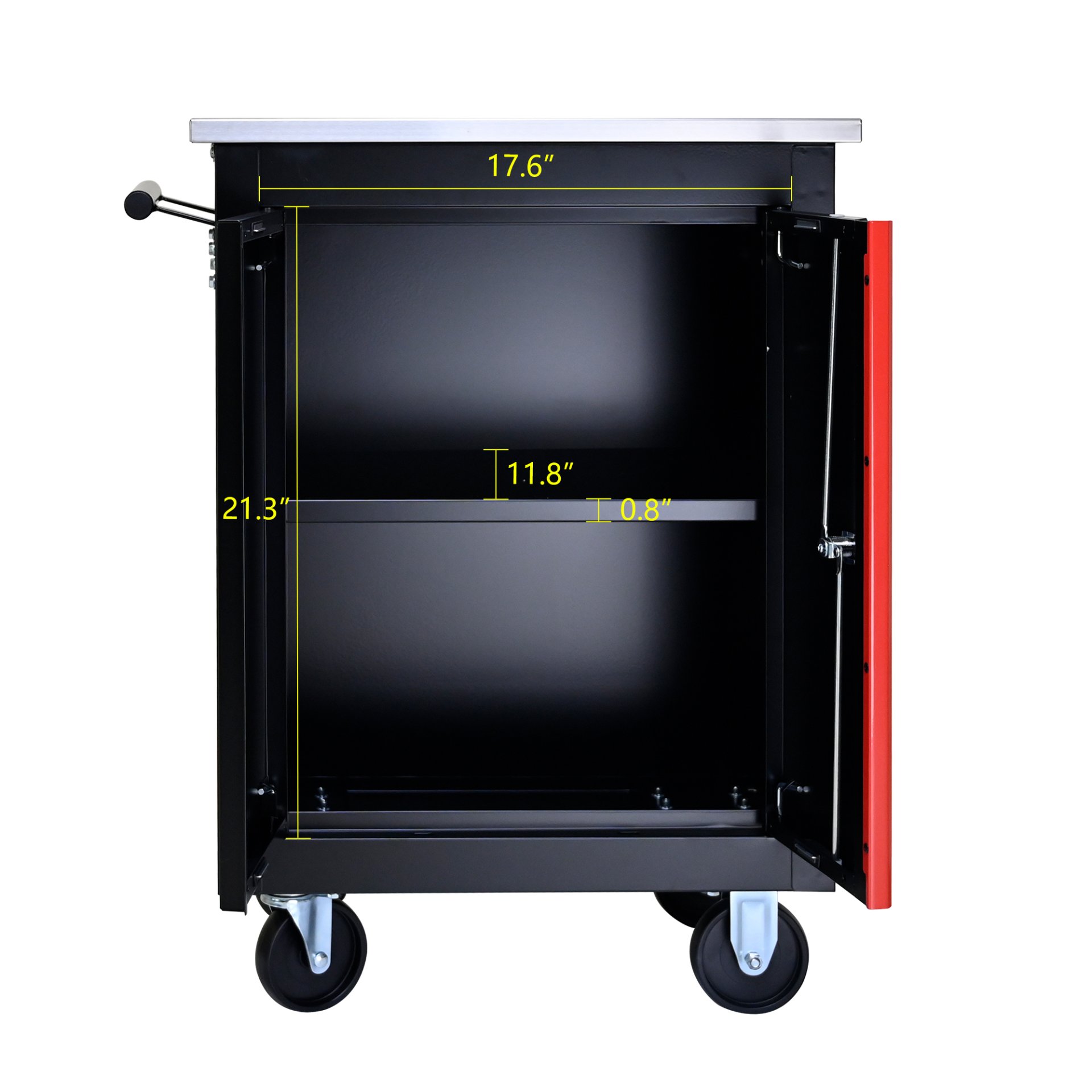 Double Door Clapboardl Multi Function Tool Cart - Black / Red - Image 11