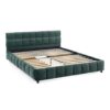 Modern Queen Size Upholstered Bed With Storage Drawer - Blue / Green - Image 12